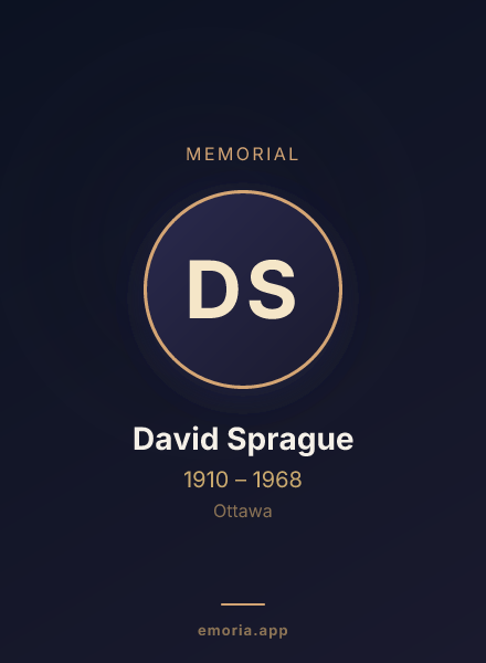 Memorial portrait of David Sprague