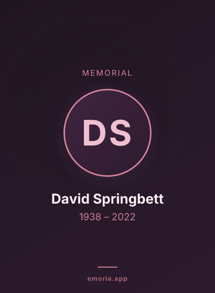 Memorial portrait of David Springbett