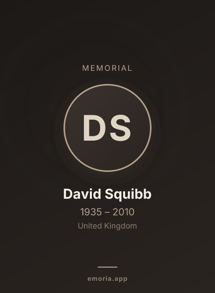 Memorial portrait of David Squibb