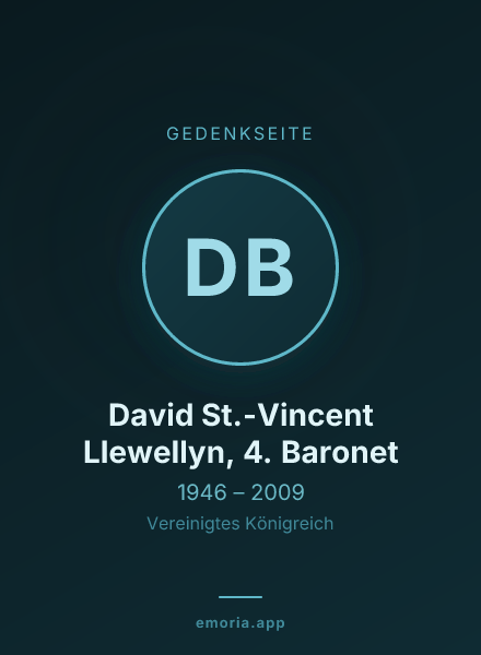 Gedenkportrait von David St.-Vincent Llewellyn, 4. Baronet