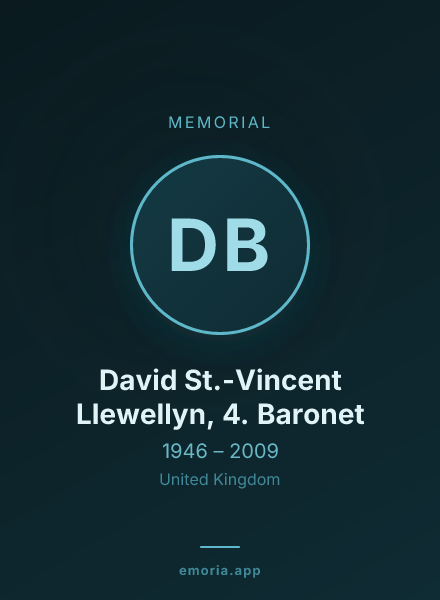 Memorial portrait of David St.-Vincent Llewellyn, 4. Baronet