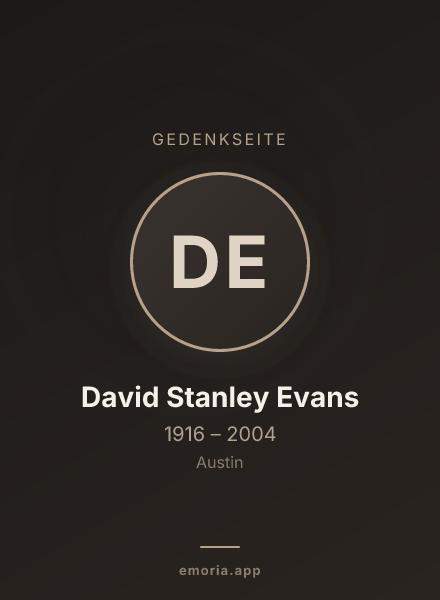 Gedenkportrait von David Stanley Evans
