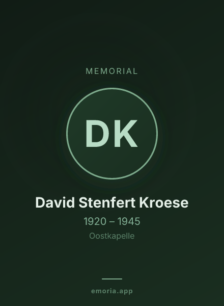 Memorial portrait of David Stenfert Kroese