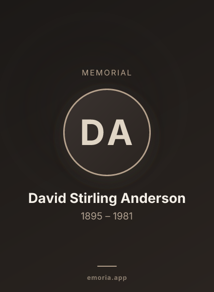Memorial portrait of David Stirling Anderson