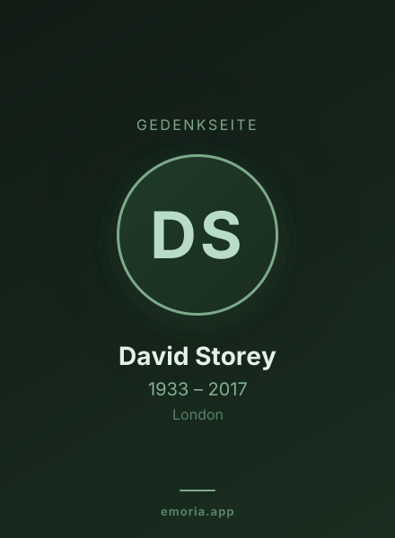 Gedenkportrait von David Storey