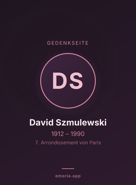 Gedenkportrait von David Szmulewski