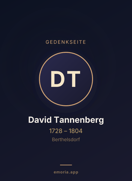 Gedenkportrait von David Tannenberg