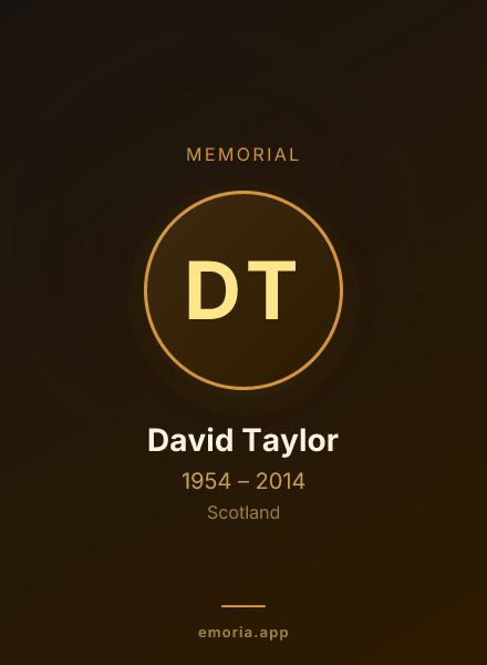 Memorial portrait of David Taylor