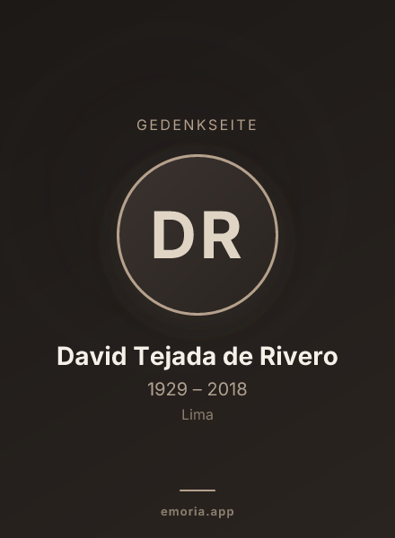 Gedenkportrait von David Tejada de Rivero