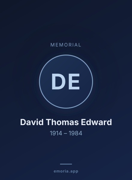 Memorial portrait of David Thomas Edward
