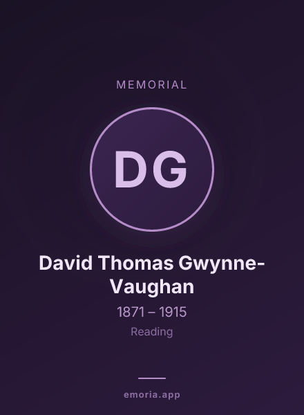 Memorial portrait of David Thomas Gwynne-Vaughan