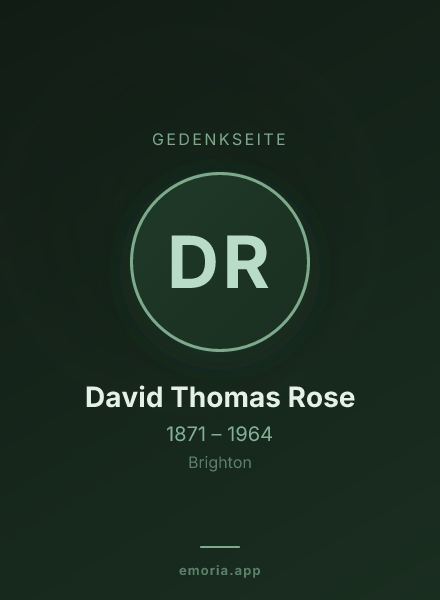 Gedenkportrait von David Thomas Rose