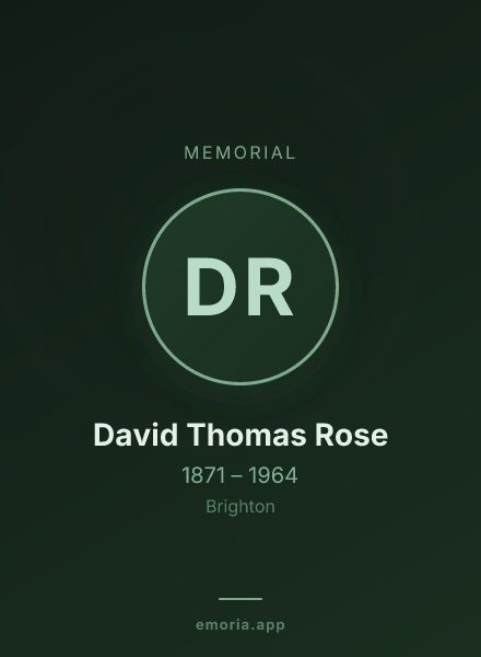 Memorial portrait of David Thomas Rose