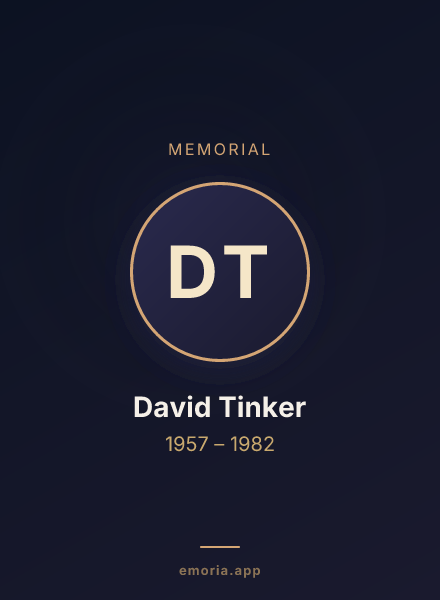 Memorial portrait of David Tinker