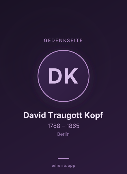 Gedenkportrait von David Traugott Kopf