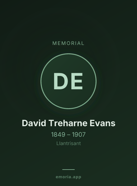 Memorial portrait of David Treharne Evans
