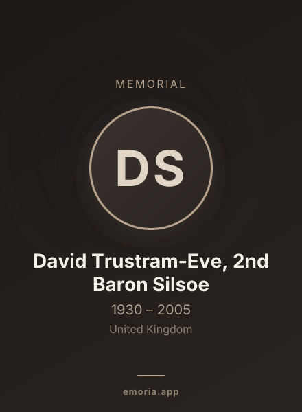 Memorial portrait of David Trustram-Eve, 2nd Baron Silsoe