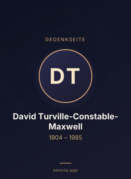 Gedenkportrait von David Turville-Constable-Maxwell