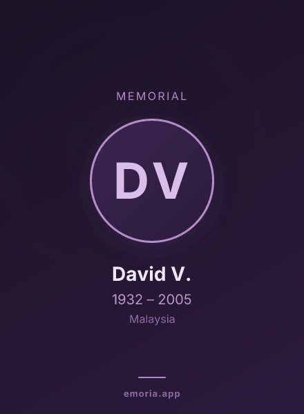 Memorial portrait of David V.