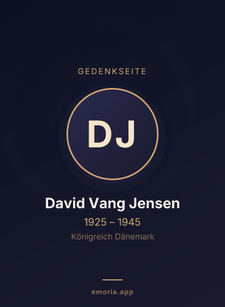 Gedenkportrait von David Vang Jensen