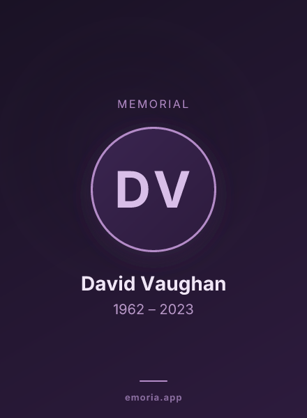 Memorial portrait of David Vaughan