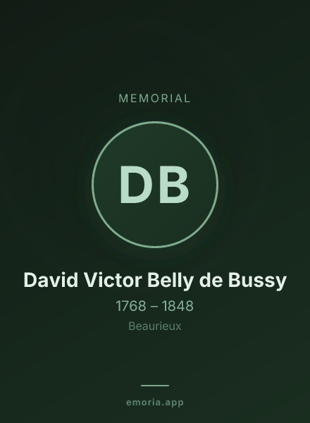 Memorial portrait of David Victor Belly de Bussy