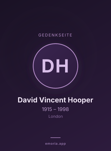 Gedenkportrait von David Vincent Hooper