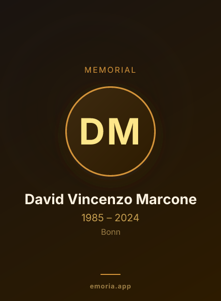 Memorial portrait of David Vincenzo Marcone