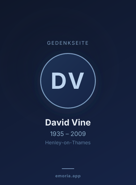 Gedenkportrait von David Vine
