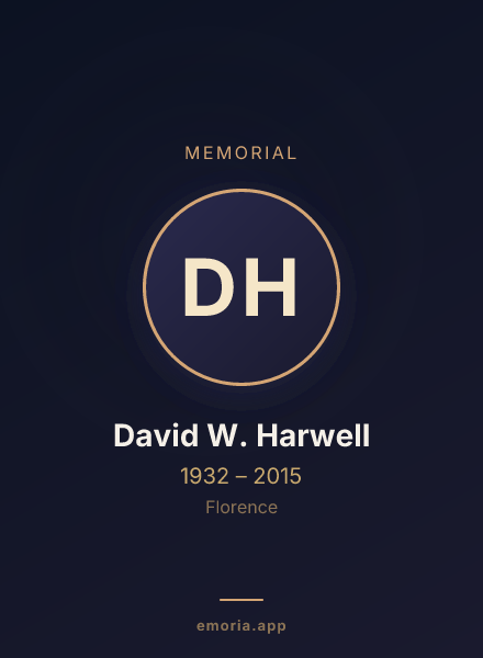 Memorial portrait of David W. Harwell