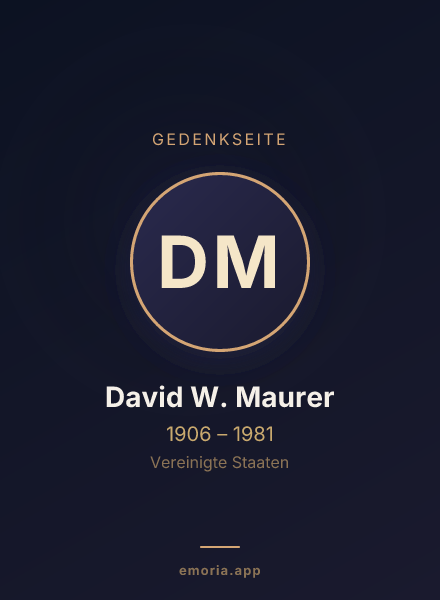 Gedenkportrait von David W. Maurer