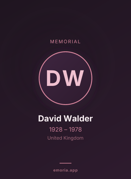 Memorial portrait of David Walder