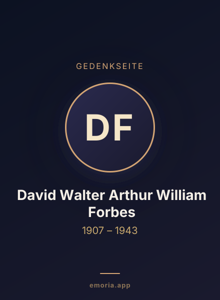 Gedenkportrait von David Walter Arthur William Forbes