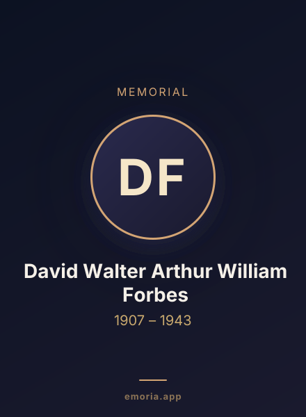 Memorial portrait of David Walter Arthur William Forbes