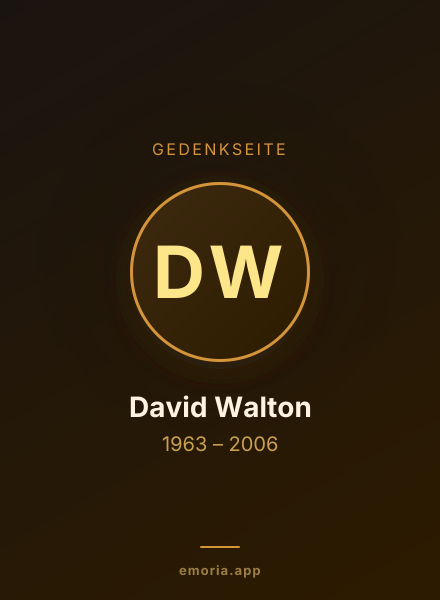 Gedenkportrait von David Walton