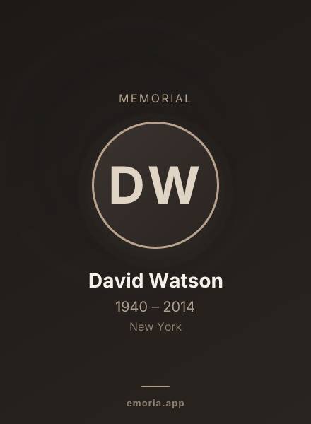 Memorial portrait of David Watson