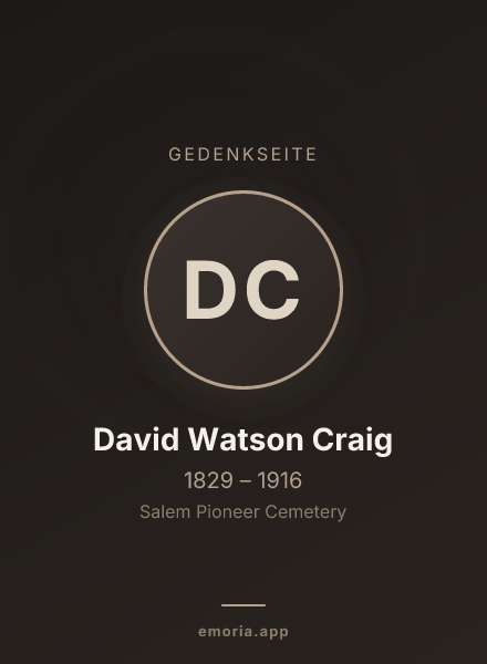 Gedenkportrait von David Watson Craig