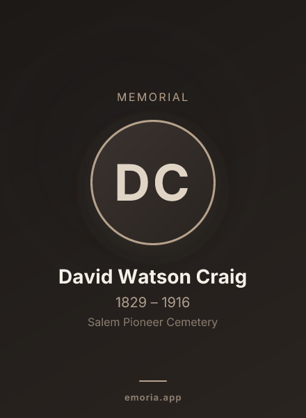 Memorial portrait of David Watson Craig