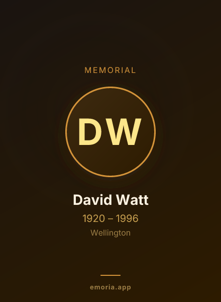 Memorial portrait of David Watt