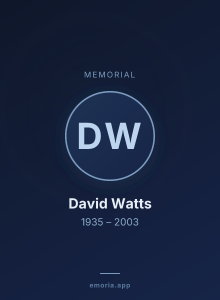 Memorial portrait of David Watts