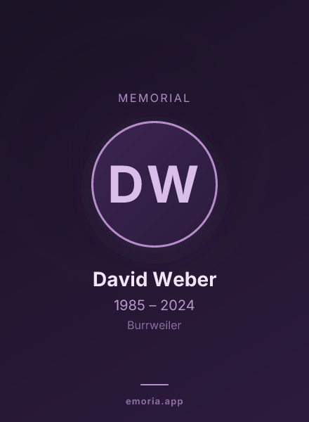 Memorial portrait of David Weber