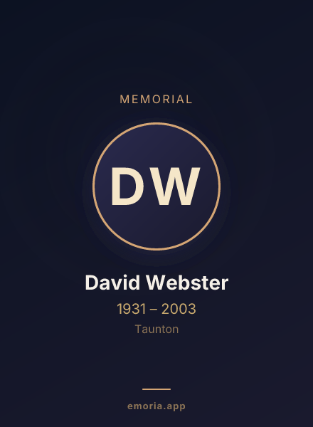 Memorial portrait of David Webster
