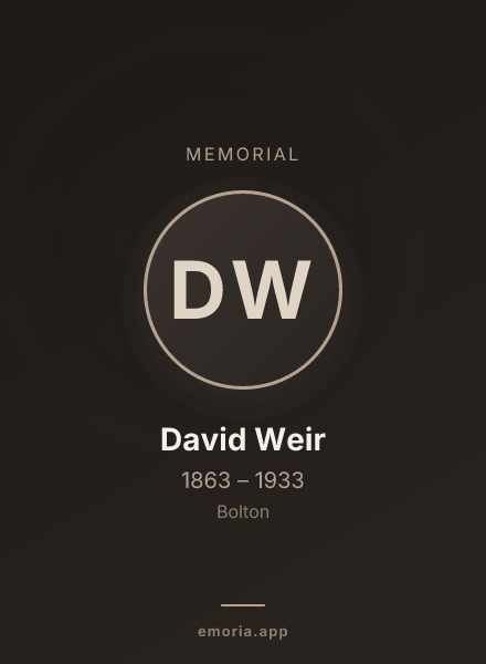 Memorial portrait of David Weir