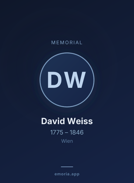 Memorial portrait of David Weiss