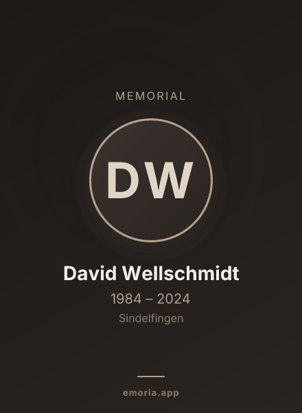 Memorial portrait of David Wellschmidt