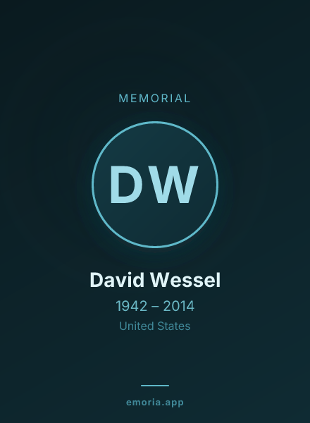 Memorial portrait of David Wessel