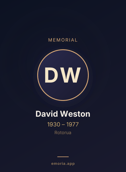 Memorial portrait of David Weston