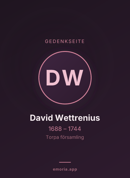 Gedenkportrait von David Wettrenius