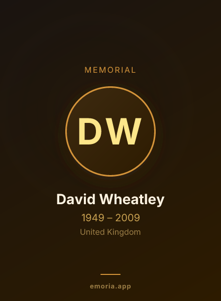 Memorial portrait of David Wheatley