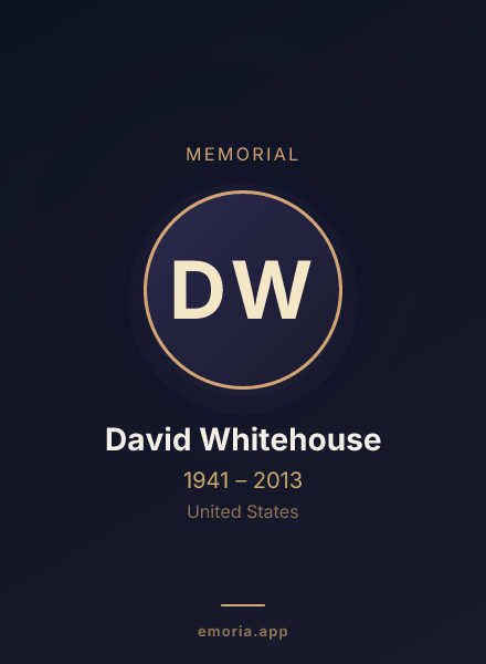 Memorial portrait of David Whitehouse